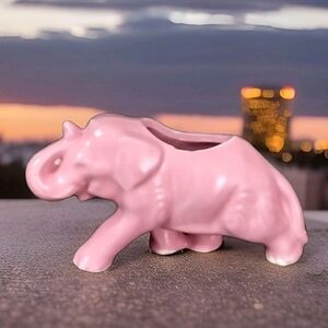 Vintage Morton Pottery  Pink Elephant  Planter